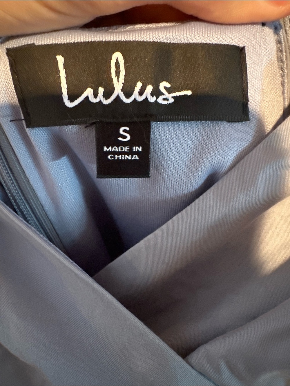 Lulu's Light Blue V-Neck Puff Sleeve Mini Dress - Picture 3 of 3
